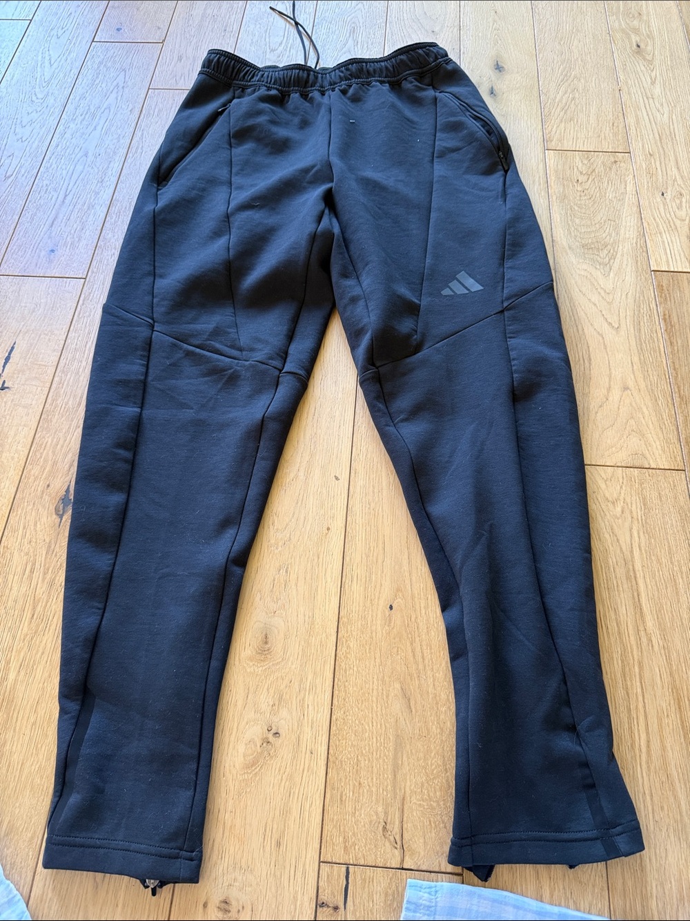 adidas Kids Black Athletic Jogger Pants with Zip Pockets